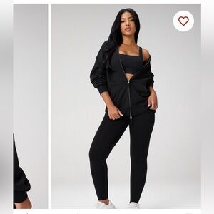 Fabletics Cozy Fleece Oversized Zip Up Hoodie Black Women’s Size Small NWT